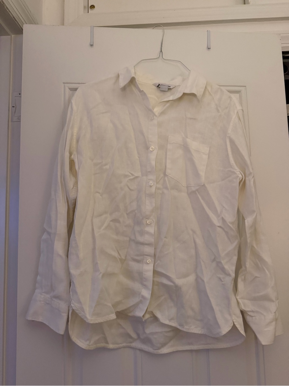 Athleta Women’s White Button Down Linen Blouse
